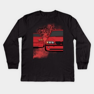 Stanced red e46 Kids Long Sleeve T-Shirt